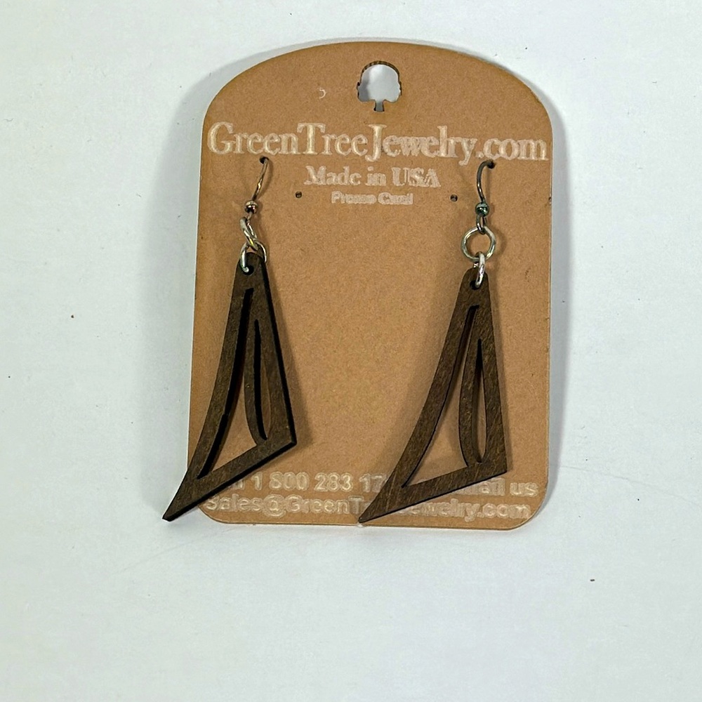 Green Tree Jewelry Wood Earrings
